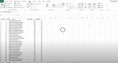 Gambar Tutorial Membuat Data Siswa Dummy di Microsoft Excel dengan Bantuan Chat GPT